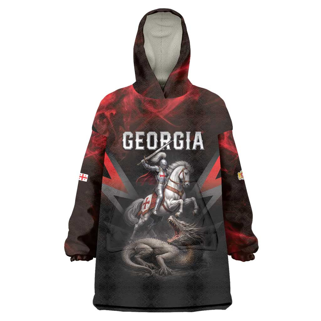 Georgia Coat Of Arms Wearable Blanket Hoodie Saint George And The Dragon