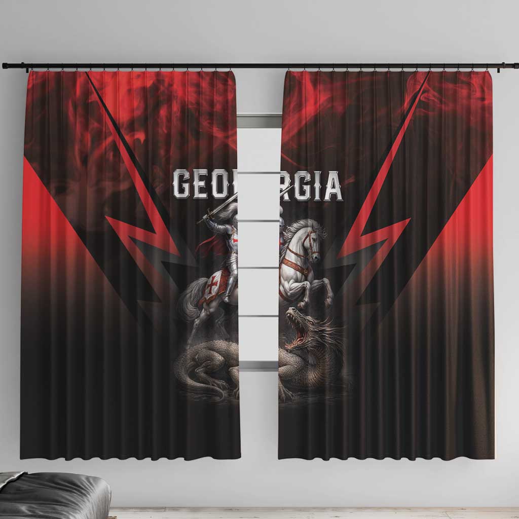 Georgia Coat Of Arms Window Curtain Saint George And The Dragon