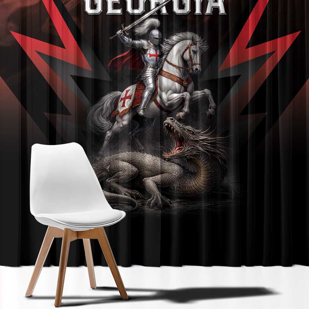 Georgia Coat Of Arms Window Curtain Saint George And The Dragon