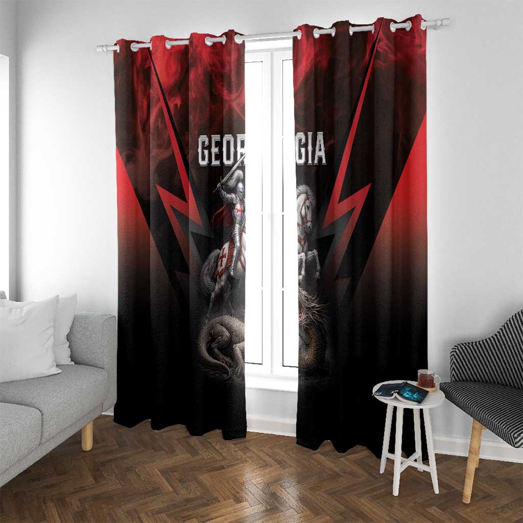 Georgia Coat Of Arms Window Curtain Saint George And The Dragon