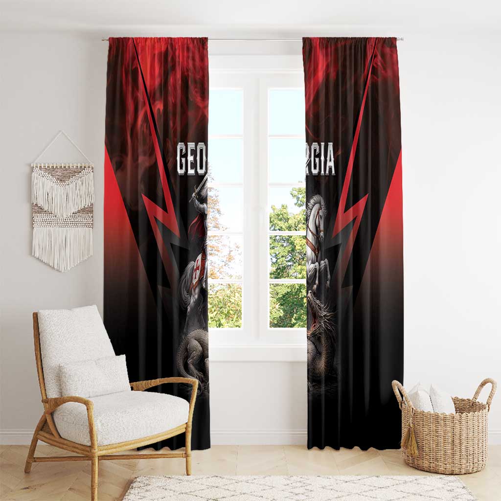 Georgia Coat Of Arms Window Curtain Saint George And The Dragon