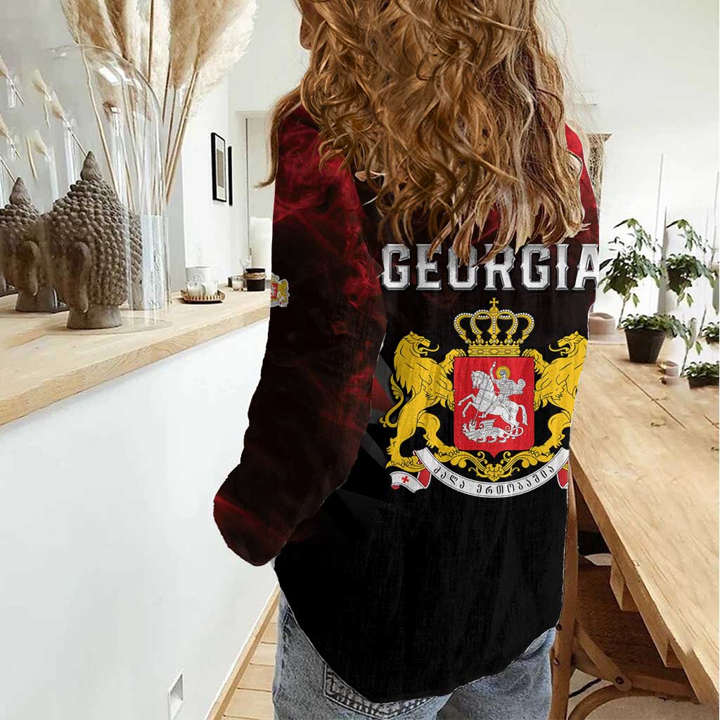 Georgia Coat Of Arms Women Casual Shirt Saint George And The Dragon