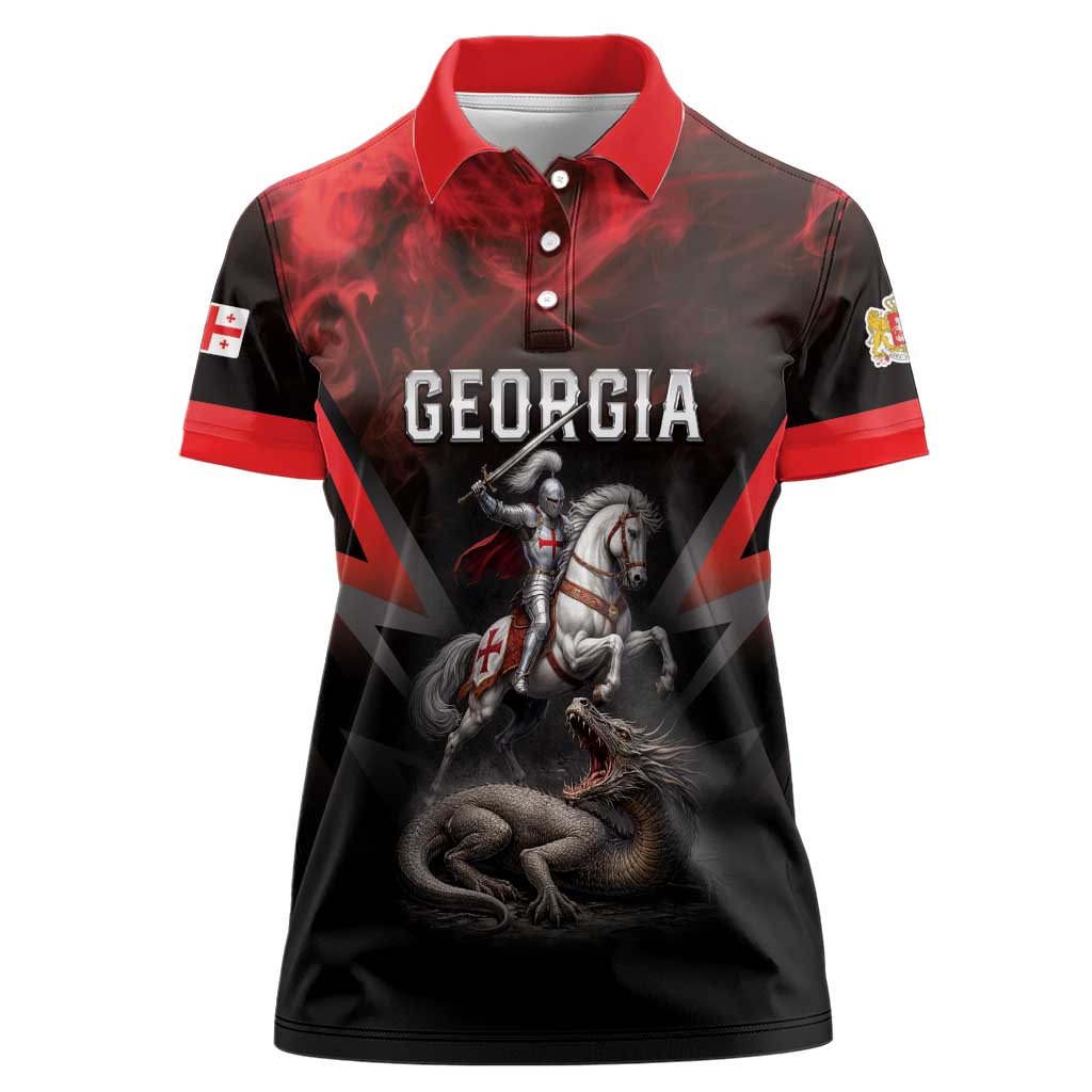 Georgia Coat Of Arms Women Polo Shirt Saint George And The Dragon