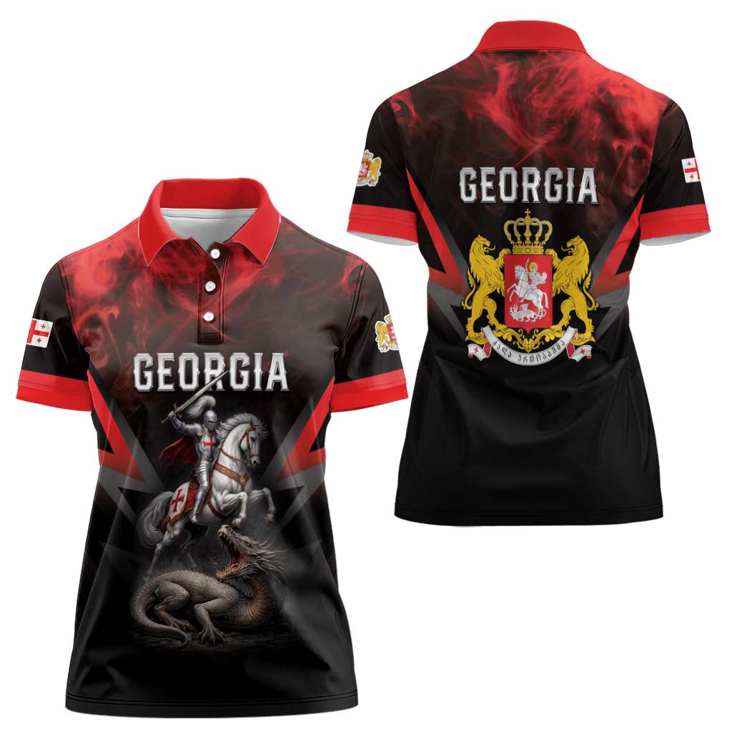 Georgia Coat Of Arms Women Polo Shirt Saint George And The Dragon