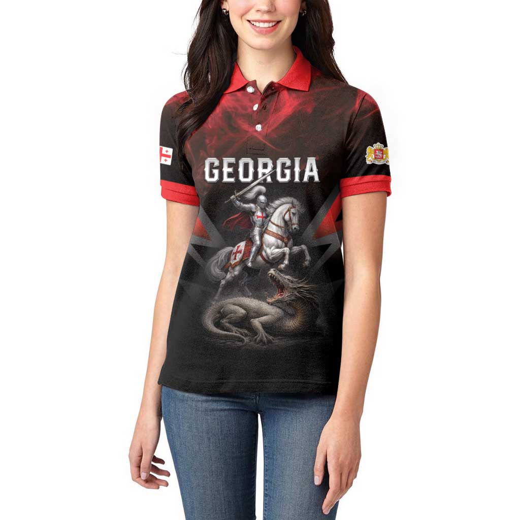 Georgia Coat Of Arms Women Polo Shirt Saint George And The Dragon