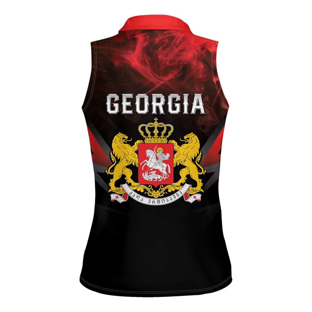 Georgia Coat Of Arms Women Sleeveless Polo Shirt Saint George And The Dragon