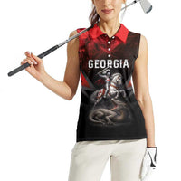 Georgia Coat Of Arms Women Sleeveless Polo Shirt Saint George And The Dragon