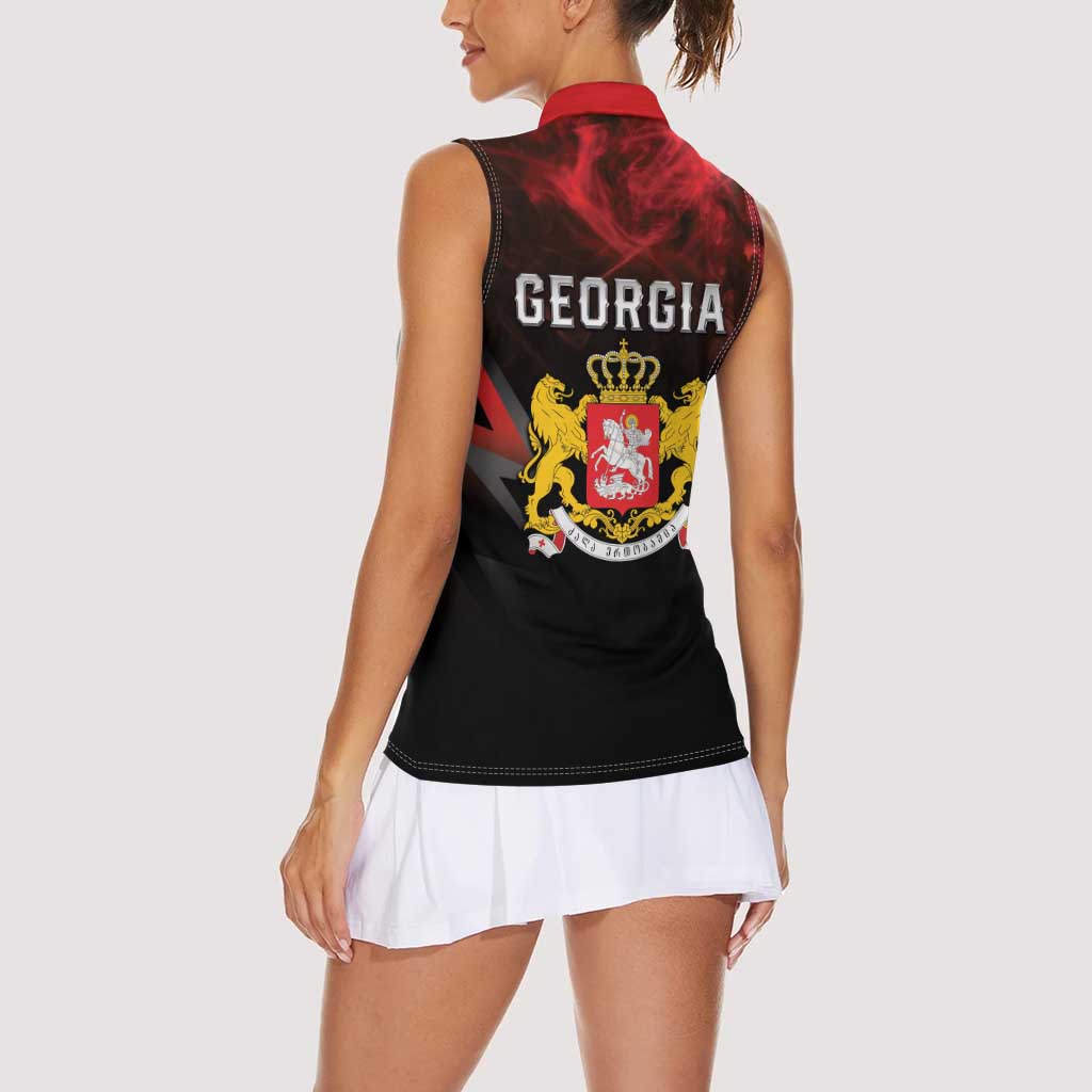 Georgia Coat Of Arms Women Sleeveless Polo Shirt Saint George And The Dragon
