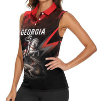 Georgia Coat Of Arms Women Sleeveless Polo Shirt Saint George And The Dragon