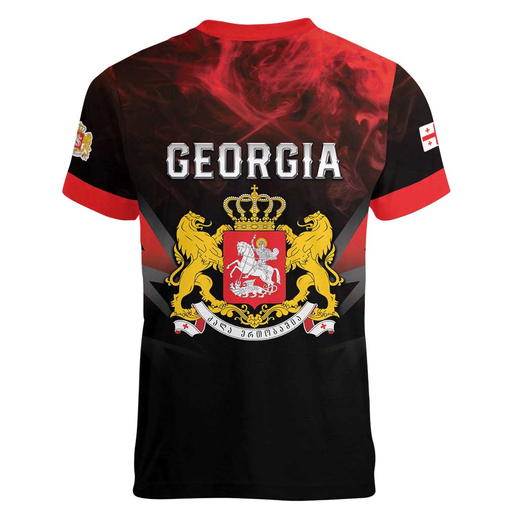 Georgia Coat Of Arms Women V-Neck T-Shirt Saint George And The Dragon
