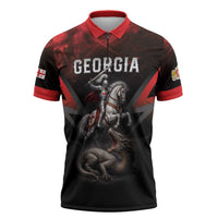 Georgia Coat Of Arms Zipper Polo Shirt Saint George And The Dragon