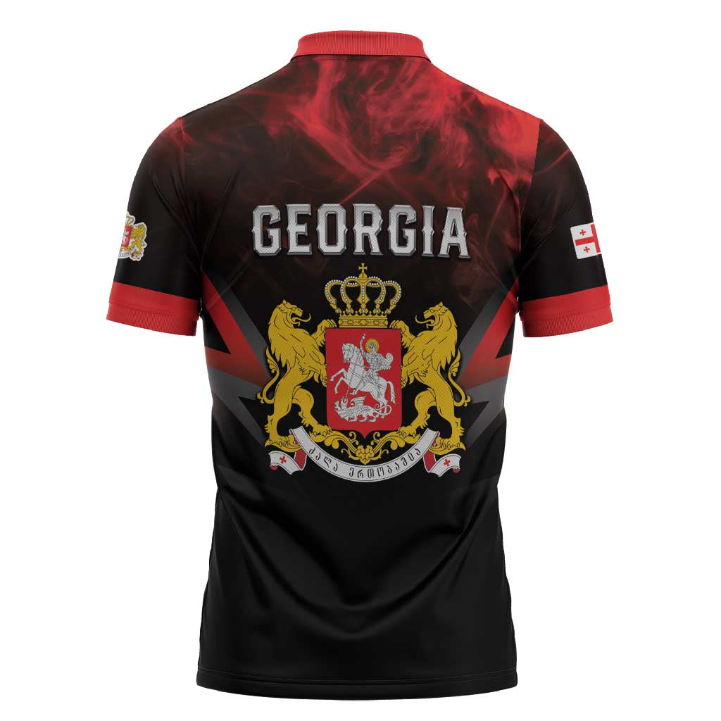 Georgia Coat Of Arms Zipper Polo Shirt Saint George And The Dragon