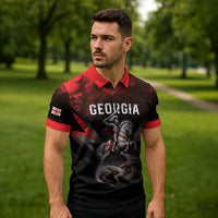 Georgia Coat Of Arms Zipper Polo Shirt Saint George And The Dragon