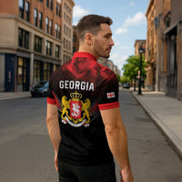Georgia Coat Of Arms Zipper Polo Shirt Saint George And The Dragon