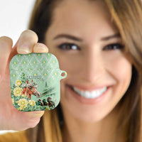 Kentucky Horse Racing AirPods Case Rose Diamond Pattern Mint