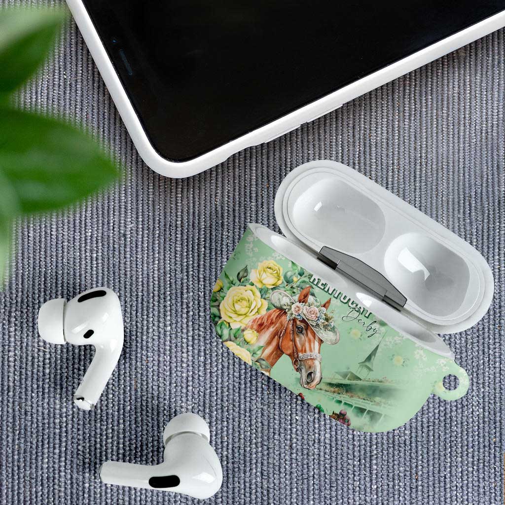 Kentucky Horse Racing AirPods Case Rose Diamond Pattern Mint