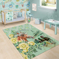 Kentucky Horse Racing Area Rug Rose Diamond Pattern Mint
