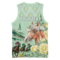 Personalized Kentucky Horse Racing Basketball Jersey Rose Diamond Pattern Mint