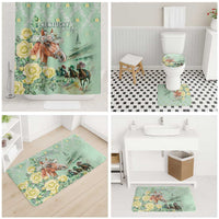 Kentucky Horse Racing Bathroom Set Rose Diamond Pattern Mint