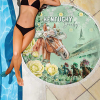 Kentucky Horse Racing Beach Blanket Rose Diamond Pattern Mint