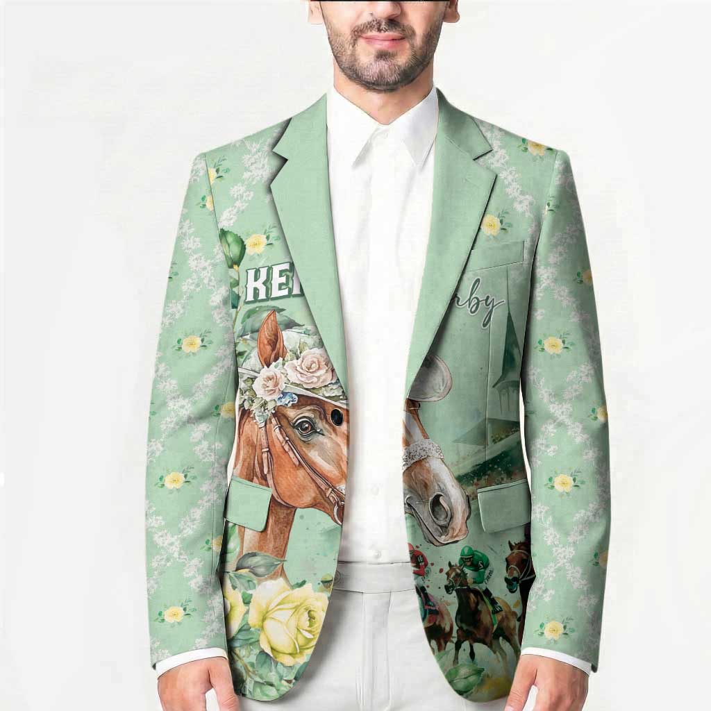 Personalized Kentucky Horse Racing Blazer Rose Diamond Pattern Mint