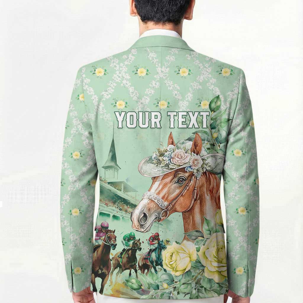Personalized Kentucky Horse Racing Blazer Rose Diamond Pattern Mint