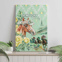 Kentucky Horse Racing Canvas Wall Art Rose Diamond Pattern Mint