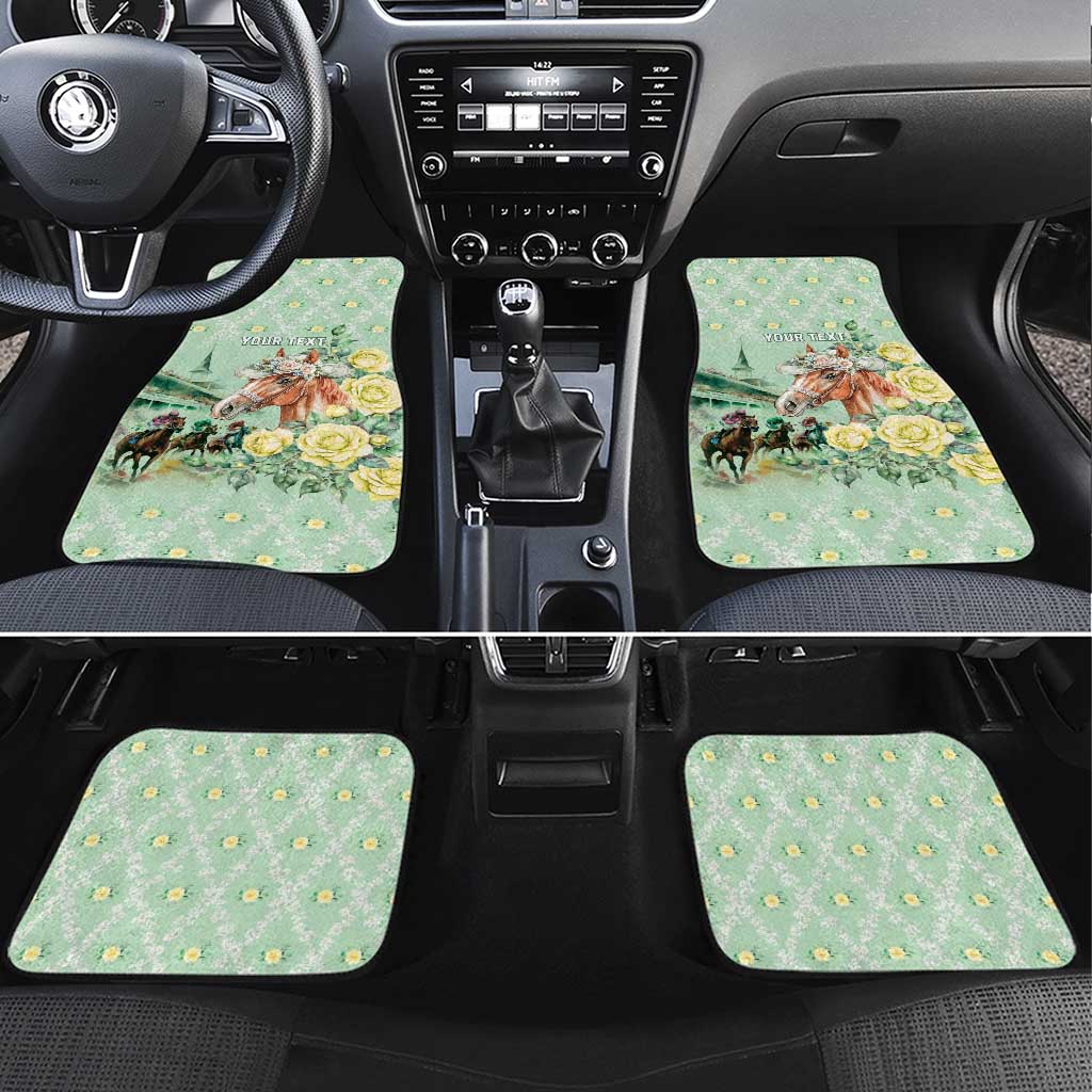 Personalized Kentucky Horse Racing Car Mats Rose Diamond Pattern Mint