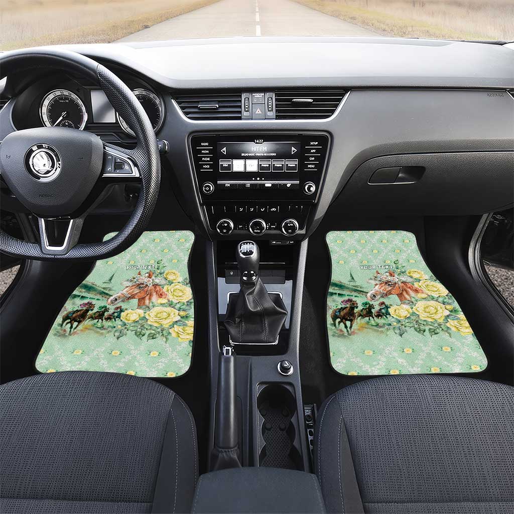 Personalized Kentucky Horse Racing Car Mats Rose Diamond Pattern Mint