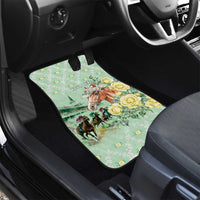 Personalized Kentucky Horse Racing Car Mats Rose Diamond Pattern Mint