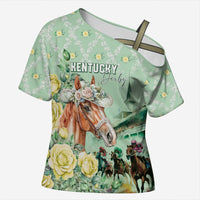 Personalized Kentucky Horse Racing Cross Shoulder Shirt Rose Diamond Pattern Mint