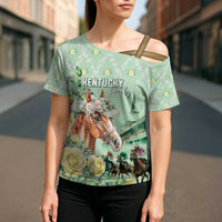 Personalized Kentucky Horse Racing Cross Shoulder Shirt Rose Diamond Pattern Mint