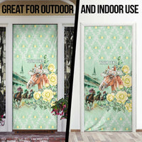 Personalized Kentucky Horse Racing Door Cover Rose Diamond Pattern Mint