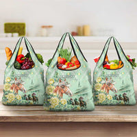 Kentucky Horse Racing Grocery Bag Rose Diamond Pattern Mint