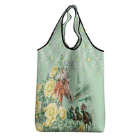 Kentucky Horse Racing Grocery Bag Rose Diamond Pattern Mint