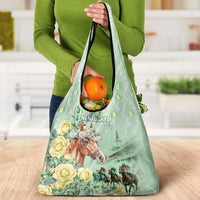 Kentucky Horse Racing Grocery Bag Rose Diamond Pattern Mint