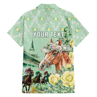 Personalized Kentucky Horse Racing Hawaiian Shirt Rose Diamond Pattern Mint