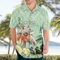 Personalized Kentucky Horse Racing Hawaiian Shirt Rose Diamond Pattern Mint