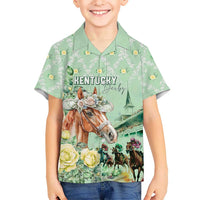 Personalized Kentucky Horse Racing Hawaiian Shirt Rose Diamond Pattern Mint
