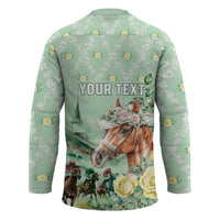 Personalized Kentucky Horse Racing Hockey Jersey Rose Diamond Pattern Mint