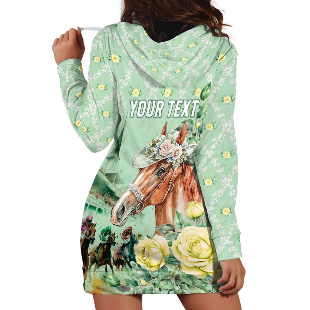 Personalized Kentucky Horse Racing Hoodie Dress Rose Diamond Pattern Mint