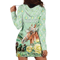 Personalized Kentucky Horse Racing Hoodie Dress Rose Diamond Pattern Mint