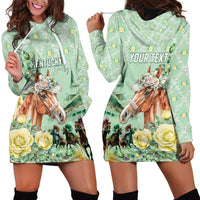 Personalized Kentucky Horse Racing Hoodie Dress Rose Diamond Pattern Mint