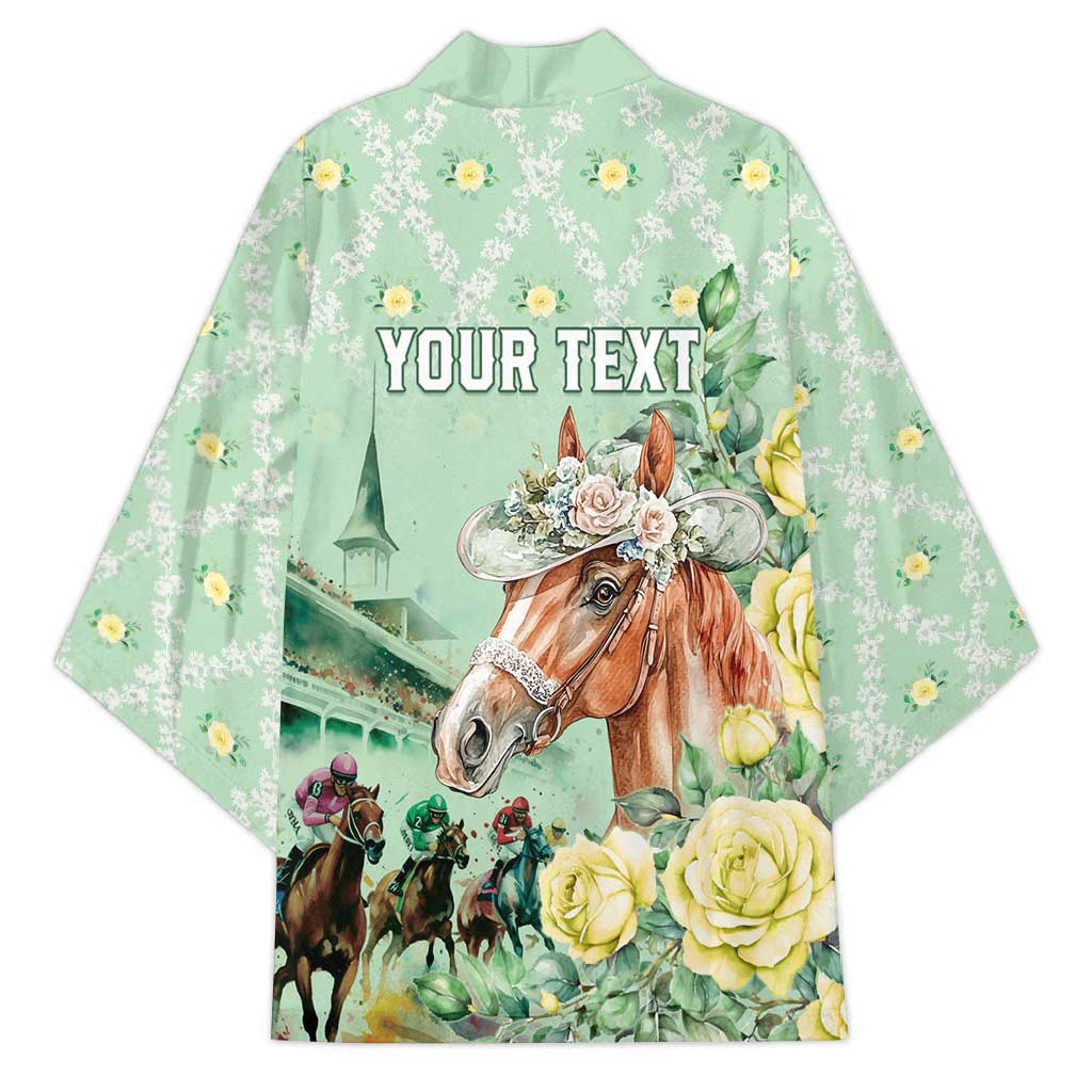 Personalized Kentucky Horse Racing Kimono Rose Diamond Pattern Mint