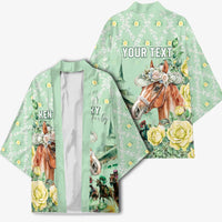 Personalized Kentucky Horse Racing Kimono Rose Diamond Pattern Mint