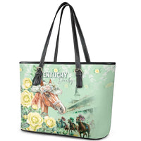 Kentucky Horse Racing Leather Tote Bag Rose Diamond Pattern Mint