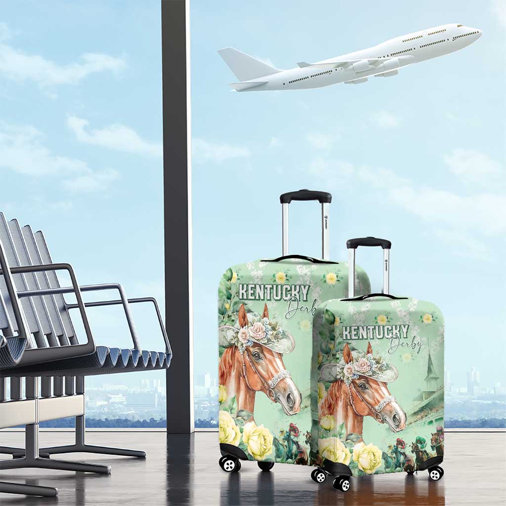 Kentucky Horse Racing Luggage Cover Rose Diamond Pattern Mint