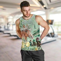 Personalized Kentucky Horse Racing Men Tank Top Rose Diamond Pattern Mint