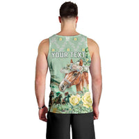 Personalized Kentucky Horse Racing Men Tank Top Rose Diamond Pattern Mint