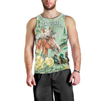 Personalized Kentucky Horse Racing Men Tank Top Rose Diamond Pattern Mint